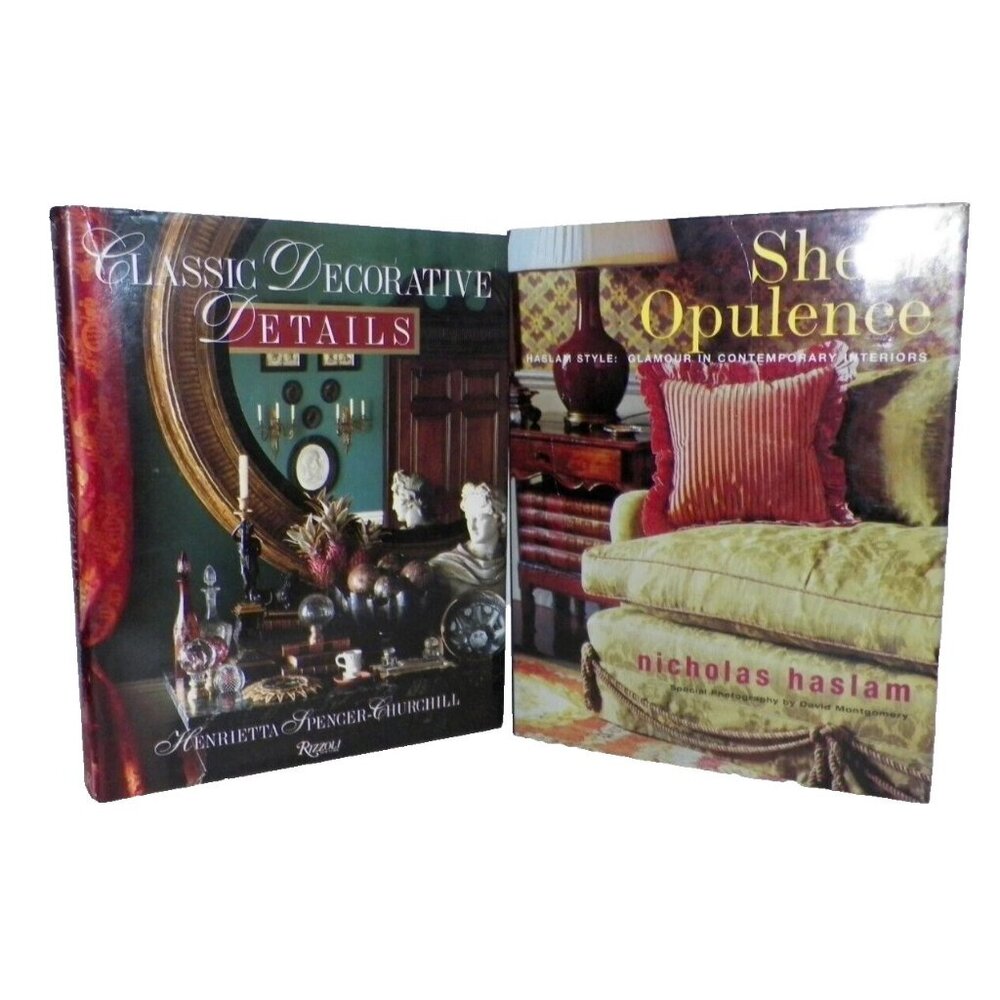 Lot of 2 Interior Design Books Sheer Opulence & Classic Decorative Details